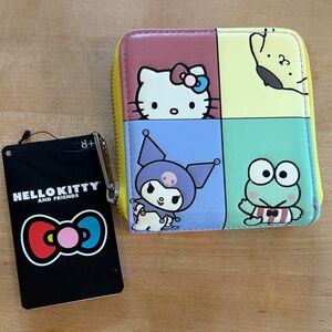 NWT Hello Kitty Sanrio Loungefly Pastel Character Wallet Zip Closure Card Case